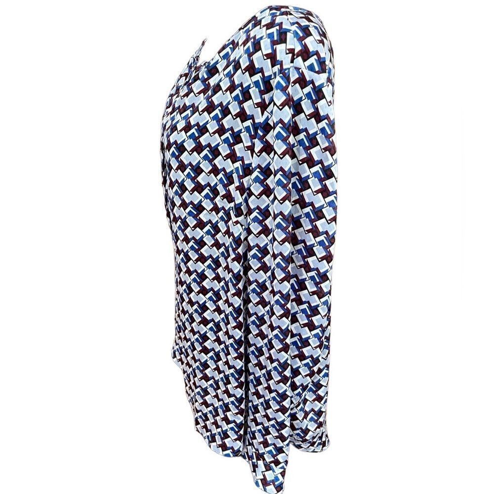 Talbots Split Neck Button Front Long Sleeved Geom… - image 4